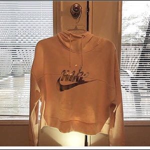 Pale Pink Nike Cropped Hoodie